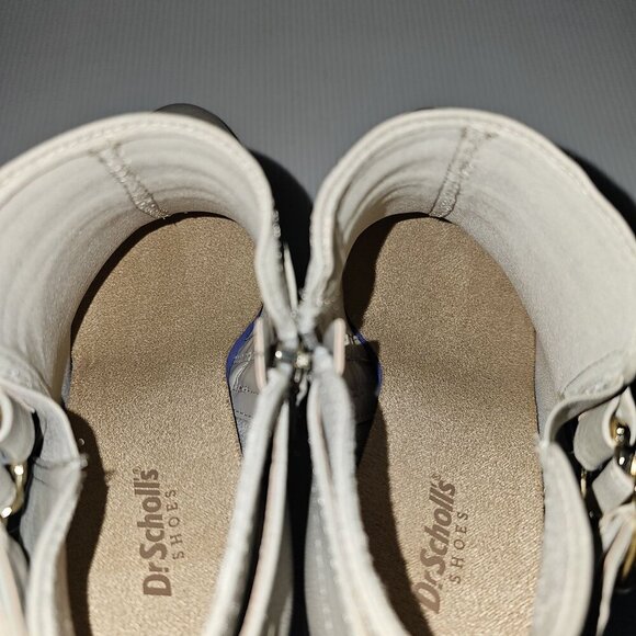NEW Dr Scholls Kickstart Ankle Bootie Womens 9.5 Taupe Block Heel Buckle Neutral - Picture 10 of 14